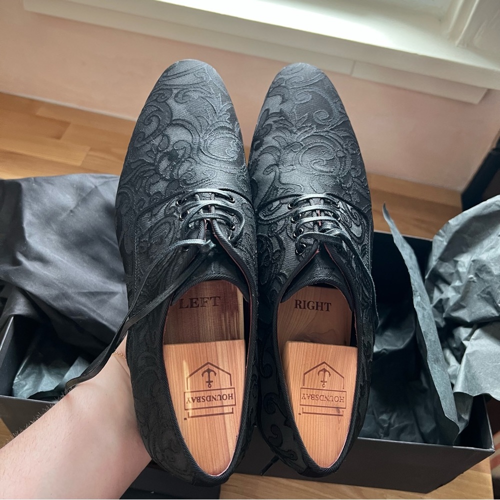 Dolce and Gabbana Black Jacquard Derby Men’s Shoe